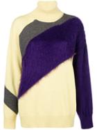 Nº21 Colour-block Roll Neck Sweater - Yellow