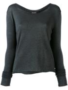 Kristensen Du Nord Scoop Neck Knitted Top, Women's, Size: 3, Grey, Cotton/cashmere