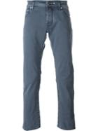 Jacob Cohen Straight Leg Trousers, Men's, Size: 32, Blue, Cotton/spandex/elastane