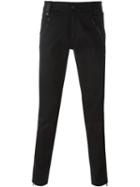 Alexander Mcqueen Slim-fit Biker Jeans, Men's, Size: 52, Black, Cotton/spandex/elastane/leather
