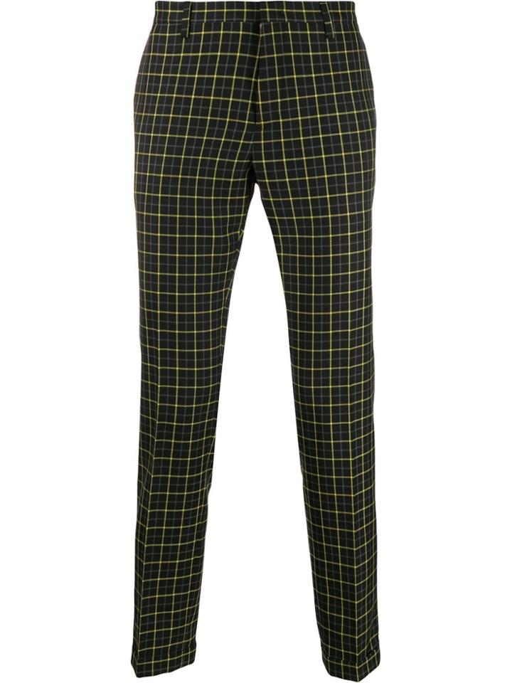 Paul Smith Checked Slim Chinos - Black