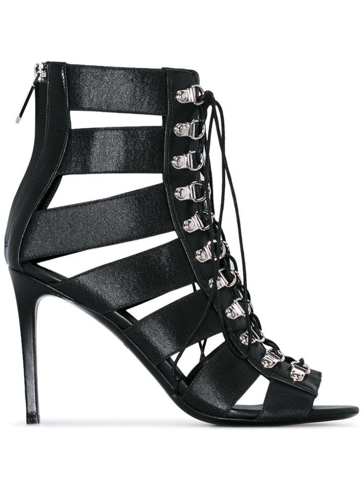 Balmain Black Lindsay Strappy Lace-up Sandals