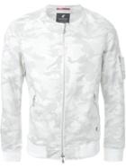 Loveless Camouflage Print Bomber Jacket, Men's, Size: L, Grey, Cotton/polyurethane