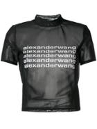 Alexander Wang Logo Print Sheer T-shirt - Black