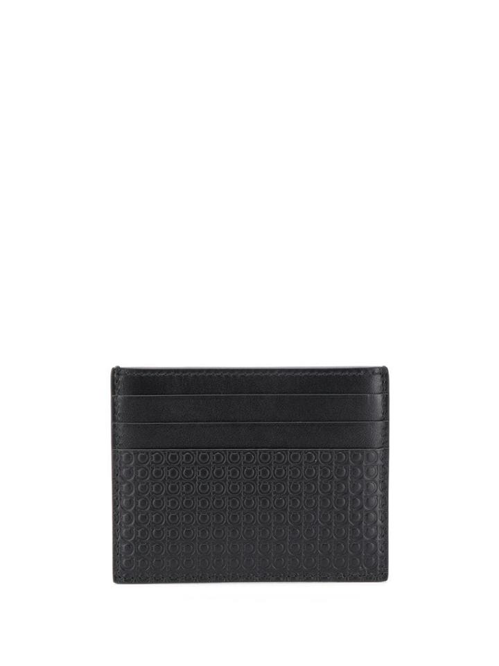 Salvatore Ferragamo Gancini Embossed Cardholder - Black