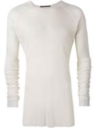 Haider Ackermann Long Sleeved T-shirt, Men's, Size: Medium, White, Rayon/cotton/nylon