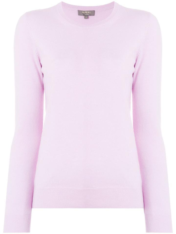 N.peal Crew Neck Cashmere Sweater - Pink & Purple