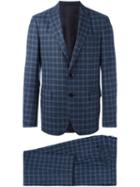Etro Checked Two-piece Suit, Men's, Size: 50, Blue, Wool