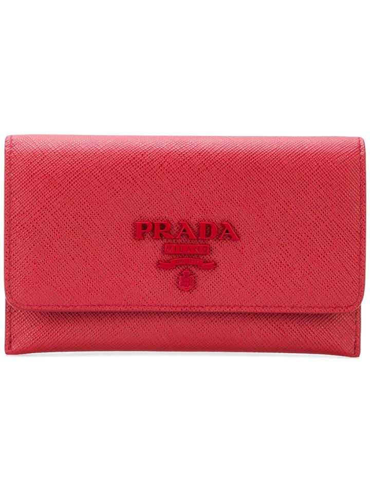 Prada Saffiano Removable Card Case - Red