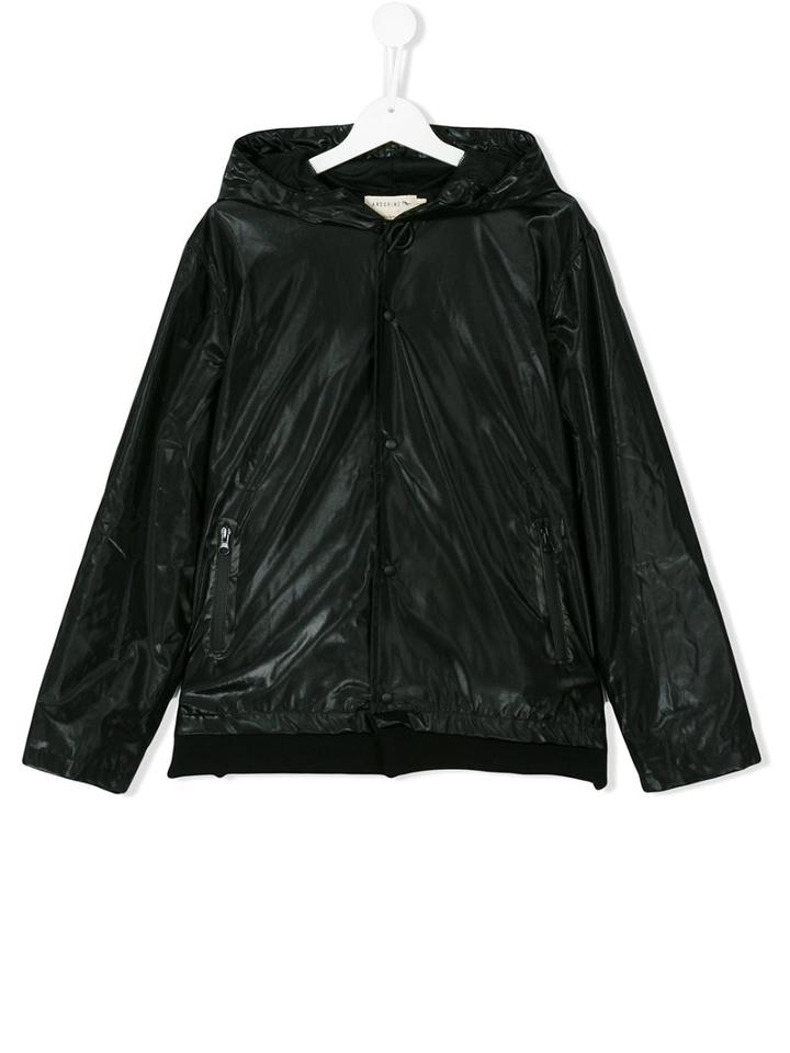 Andorine - Zipped Pockets Hooded Jacket - Kids - Polyurethane/viscose - 14 Yrs, Black