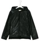 Andorine - Zipped Pockets Hooded Jacket - Kids - Polyurethane/viscose - 14 Yrs, Black