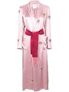 Markarian Embroidered Satin Wrap Dress - Pink