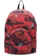 Alexander Mcqueen Small Skeleton Camouflage Backpack - Red