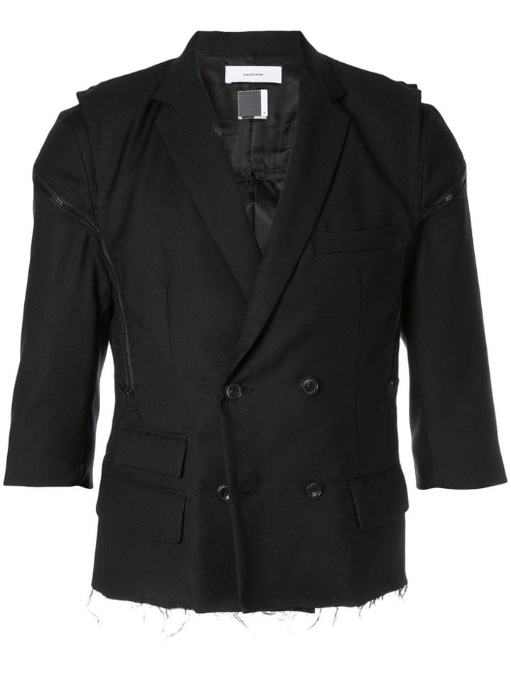 Facetasm Deconstructed Double-breasted Jacket - Black