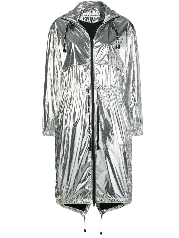 Paco Rabanne Drawsting Raincoat Jacket - Grey