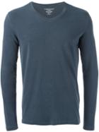 Majestic Filatures Longsleeved V-neck T-shirt, Men's, Size: Small, Blue, Cotton/spandex/elastane