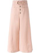 Red Valentino High-waisted Wide-legged Cropped Trousers