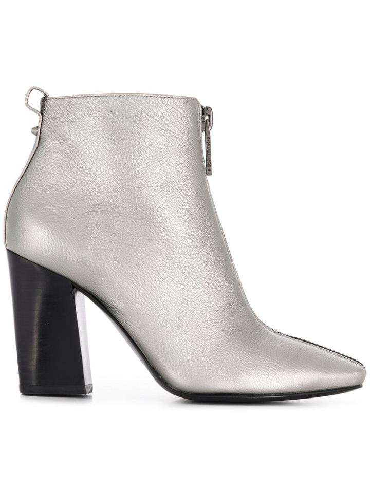 Kendall+kylie Block Heel Ankle Boots - Silver