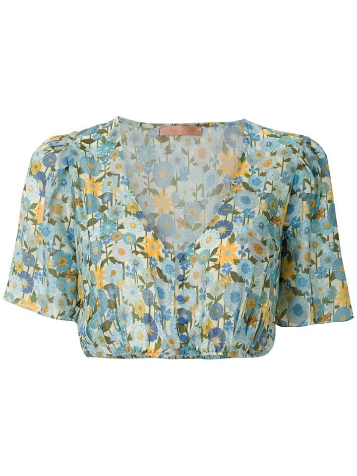 Clube Bossa Runa Printed Cropped Top - Blue