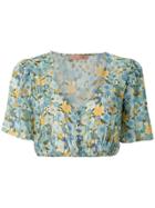 Clube Bossa Runa Printed Cropped Top - Blue