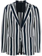 Tagliatore Double Pocket Striped Blazer - Blue