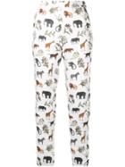 Victoria Beckham Cropped Safari Print Trousers - White