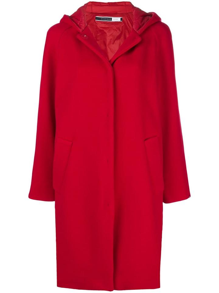 Sport Max Code Midi Hooded Coat - Red