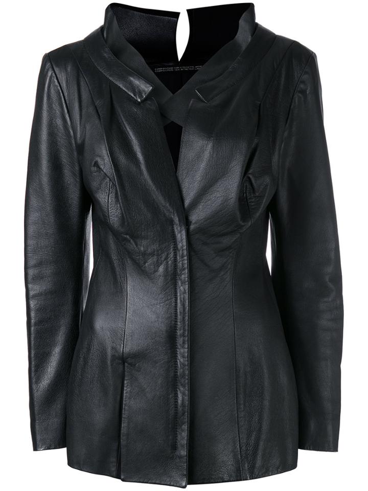 Yohji Yamamoto Vintage Fitted Long Sleeve Jacket - Black