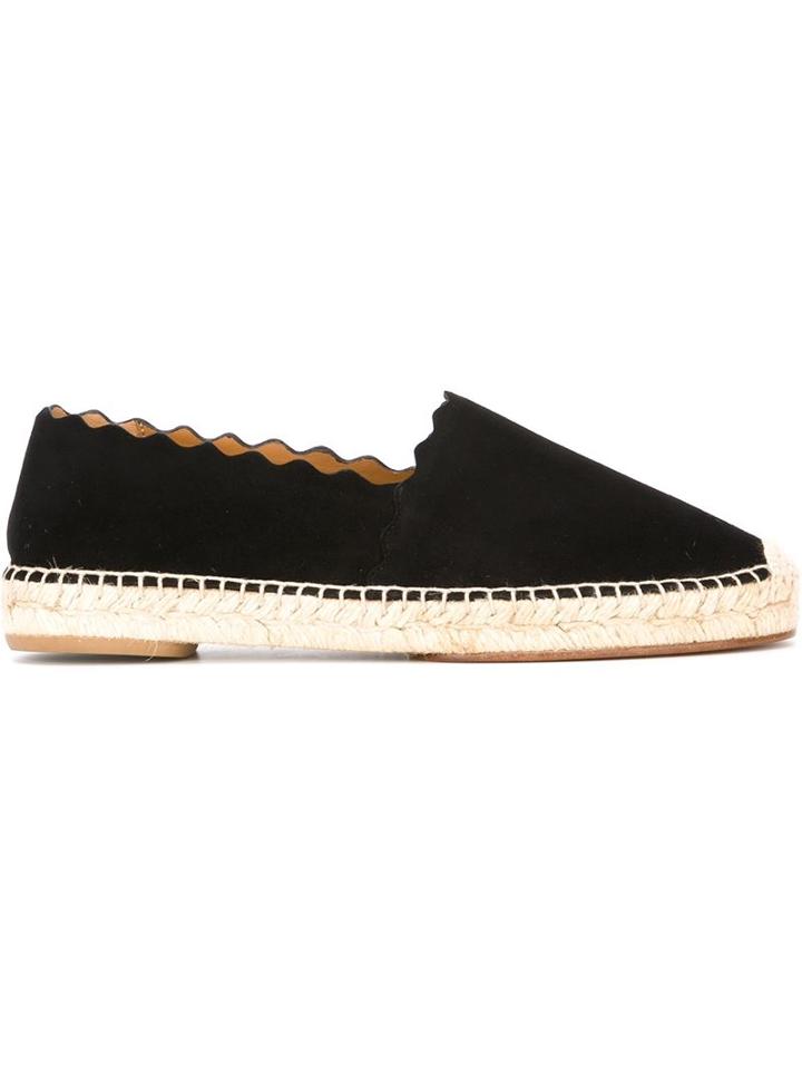 Chloé Lauren Espadrilles, Women's, Size: 41, Black, Leather/suede/raffia