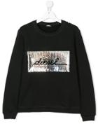 Diesel Kids Teen Sequinned Logo Sweatshirt - Black