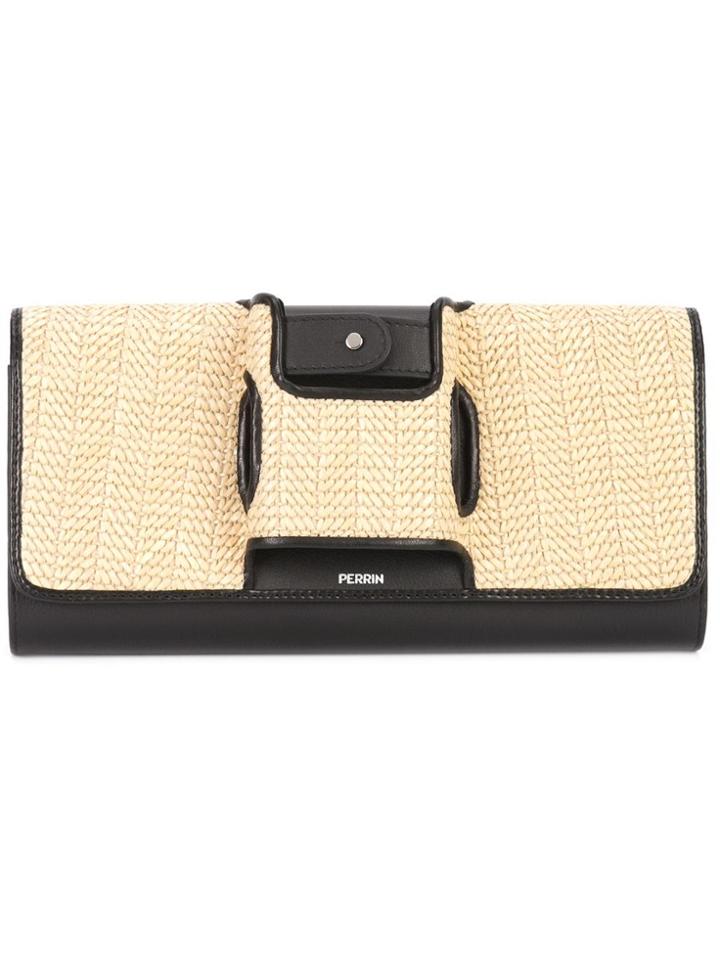 Perrin Paris Woven Clutch - Black