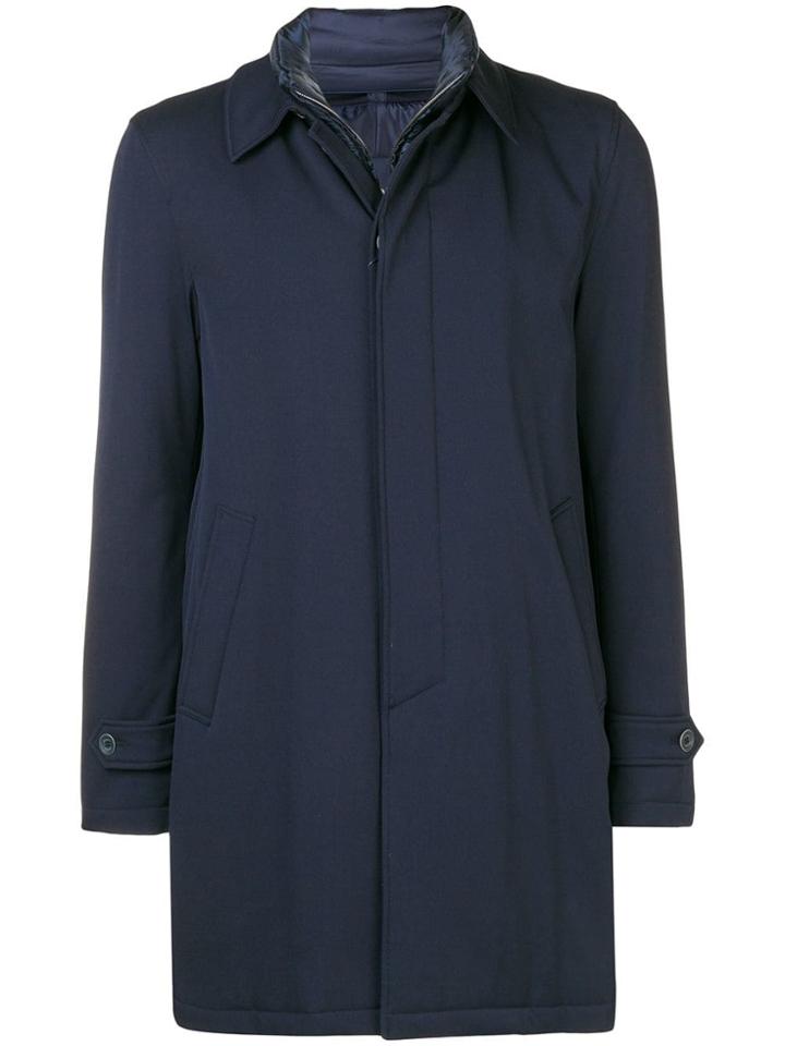 Herno Hidden Zip Coat - Blue