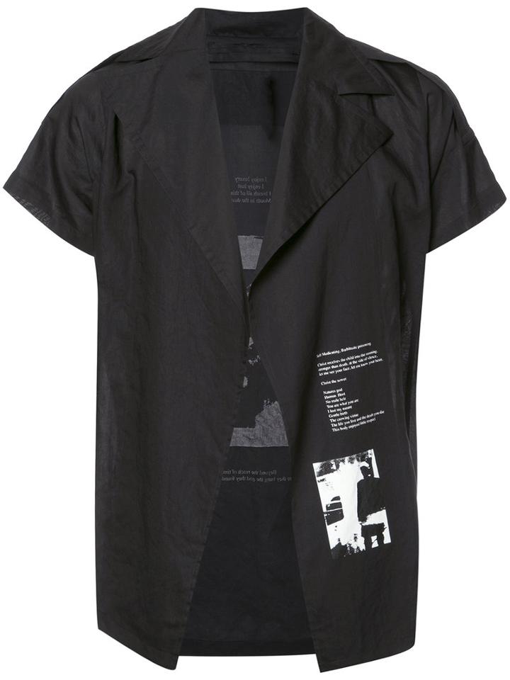 Julius - Back Print Shirt - Men - Cotton - 2, Black, Cotton