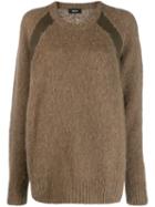 Zucca Loose-fit Crew Neck Jumper - Brown
