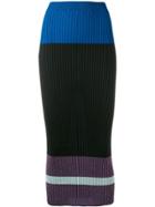 Marni Colour Block Ribbed Skirt - Blue
