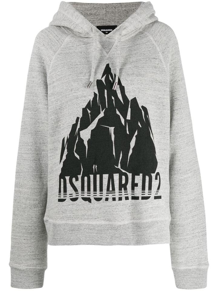 Dsquared2 Mountain Print Hoodie - Grey