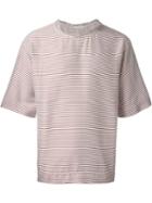 Lucio Vanotti Striped Boxy T-shirt, Men's, Size: 4, White, Viscose/silk
