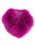 Mr & Mrs Italy Fur Collar, Pink/purple, Racoon Fur