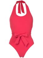 Peony Bow Tie Swimsuit - Red