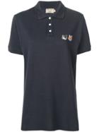 Maison Kitsuné Double Fox Head Patch Polo Shirt - Blue