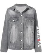 Quantum Courage Barcode Denim Jacket - Grey