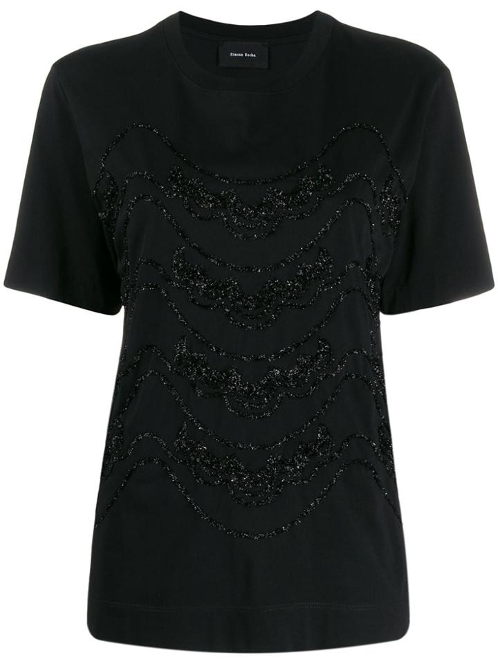 Simone Rocha Sparkle-trim T-shirt - Black