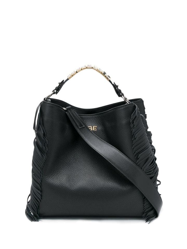 Ermanno Scervino Fringed Bucket Bag - Black
