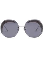 Fendi Eyewear Octagonal Frame Sunglasses - Grey
