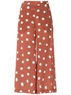 Andrea Marques Polka Dot Wide Leg Trousers - Brown