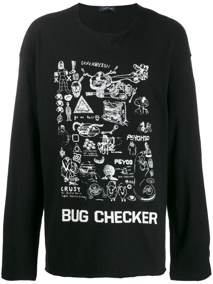 Johnundercover Illustration Print Long Sleeve Top - Black