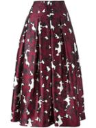 Oscar De La Renta Floral Print Skirt, Women's, Size: 8, Pink/purple, Silk