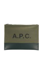 A.p.c. Logo Print Clutch - Green