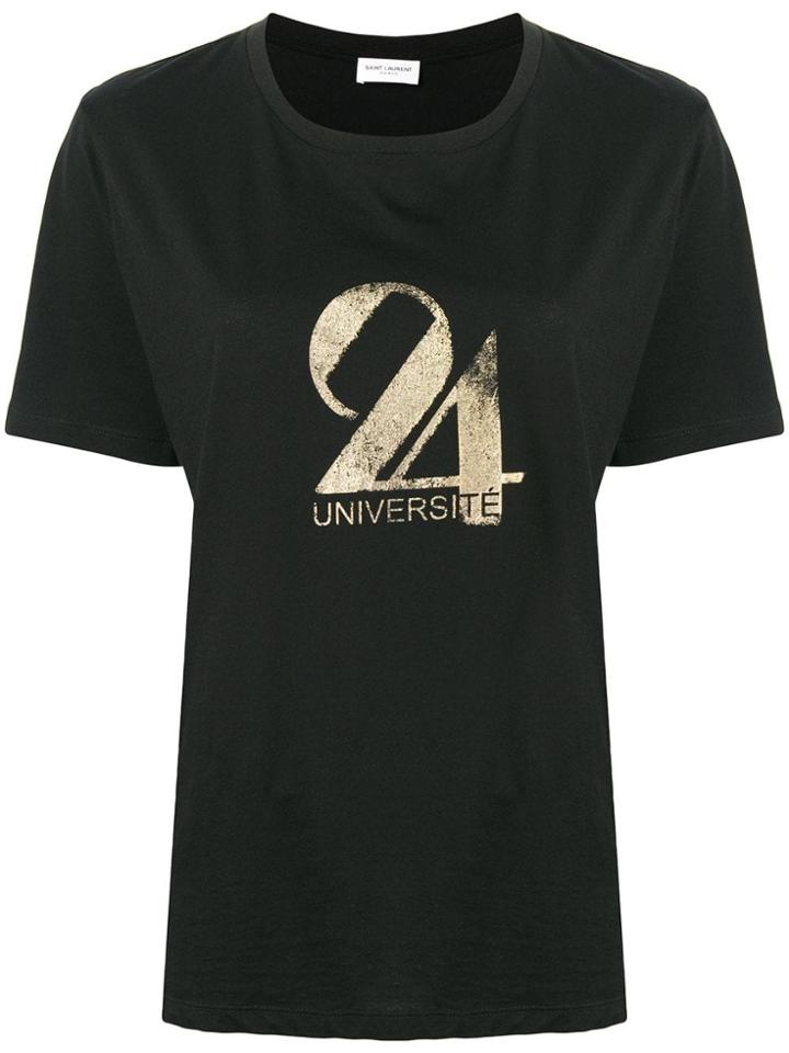 Saint Laurent Université Print T-shirt - Black