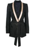 Blazé Milano Belted Tailored Blazer - Black